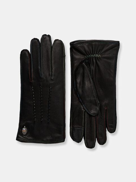 Kurt Geiger London rękawiczki skórzane damskie kolor czarny 5071500109