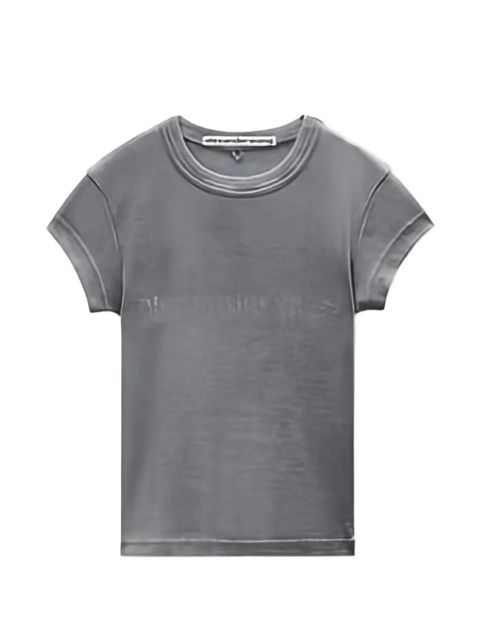 Alexander Wang crystal hotfix logo T-shirt - Grey - zdjęcie produktu nr 1