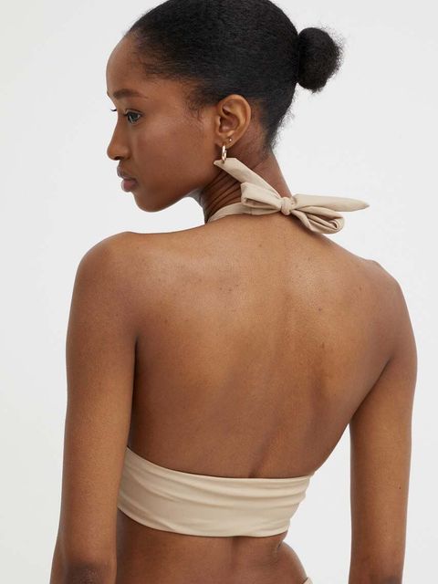 Answear.LAB biustonosz kąpielowy kolor beżowy lekko usztywniona miseczka