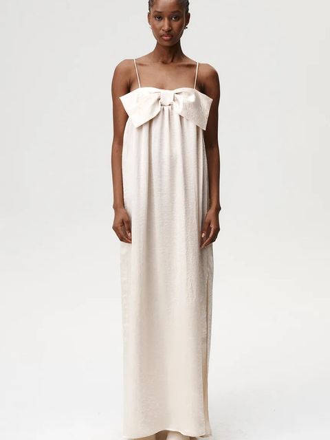 Undress Code sukienka kolor beżowy maxi oversize 1038