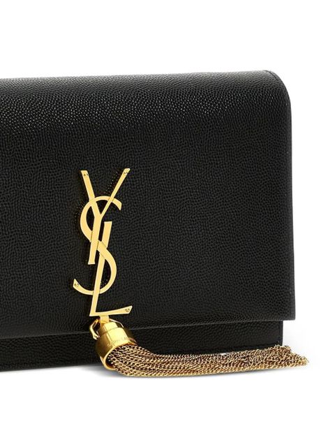 Saint Laurent small Kate logo-detail tassel shoulder bag - Black