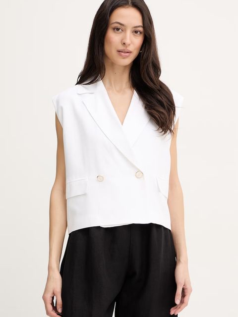 Fracomina kamizelka z dodatkiem lnu