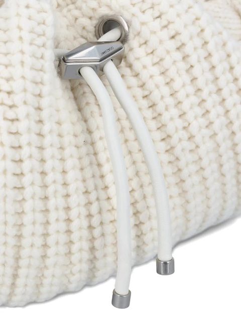 Jimmy Choo cable-knit drawstring shoulder bag - Neutrals - zdjęcie produktu nr 2