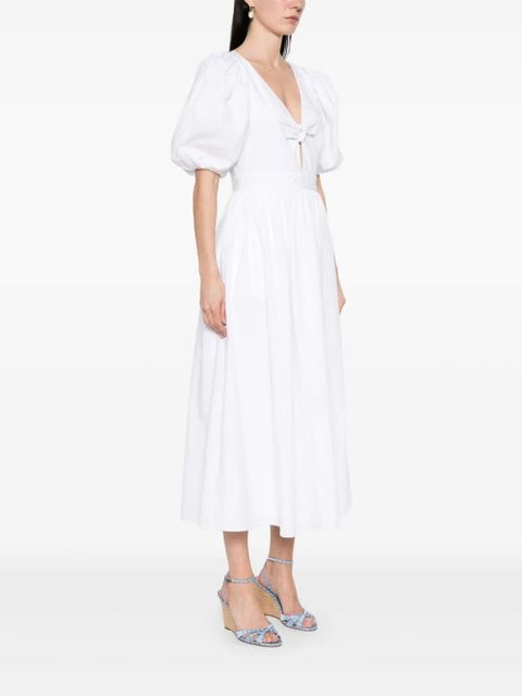 ROTATE BIRGER CHRISTENSEN puff-sleeve midi dress - White