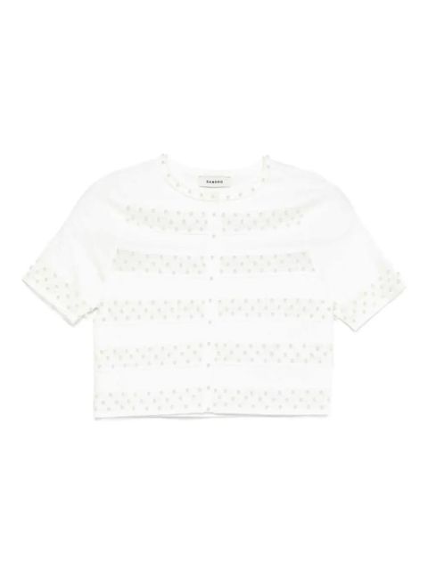 SANDRO embellished striped cardigan - Neutrals - zdjęcie produktu nr 1