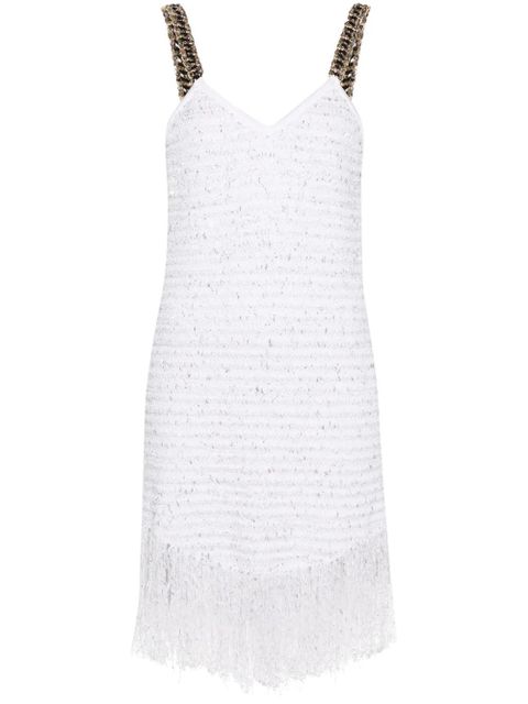 Balmain fringed Lurex tweed minidress - White - zdjęcie produktu nr 1