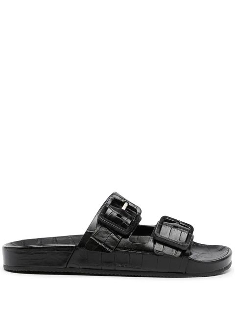 Balenciaga Mallorca crocodile-effect sandals - Black - zdjęcie produktu nr 1