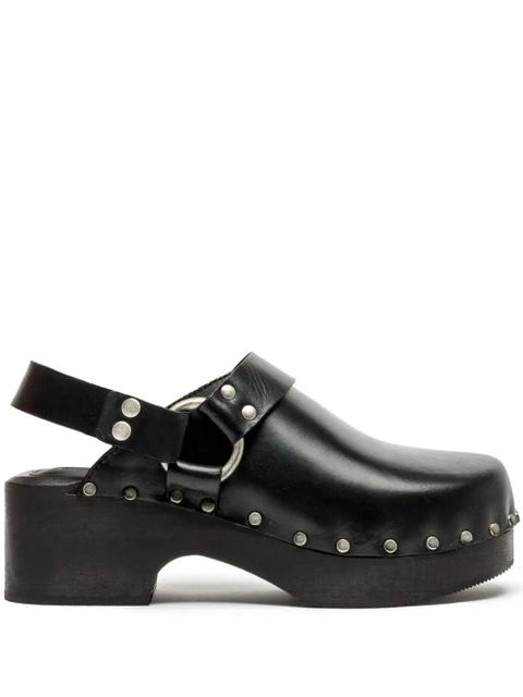 RE/DONE 70's stud-embellished mules - Black - zdjęcie produktu nr 1