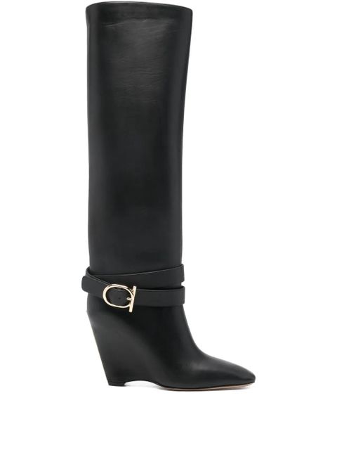 Ferragamo strap wedge boots - Black - zdjęcie produktu nr 1
