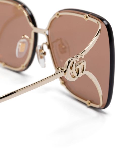 Gucci Eyewear oversize-frame sunglasses - Gold