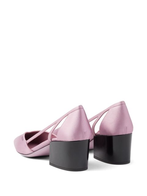 Prada 55mm satin cut-out pumps - Pink - zdjęcie produktu nr 2