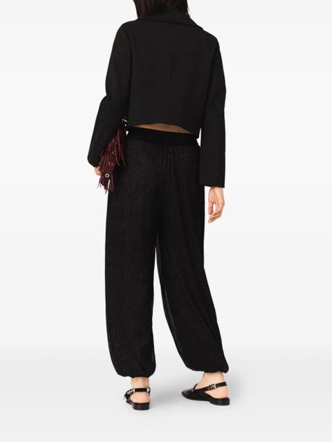 Maje metallic-effect straight trousers - Black