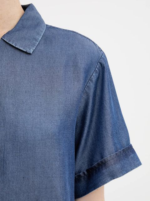 United Colors of Benetton koszula damska kolor granatowy relaxed z kołnierzykiem klasycznym 5KHNDQ0BW