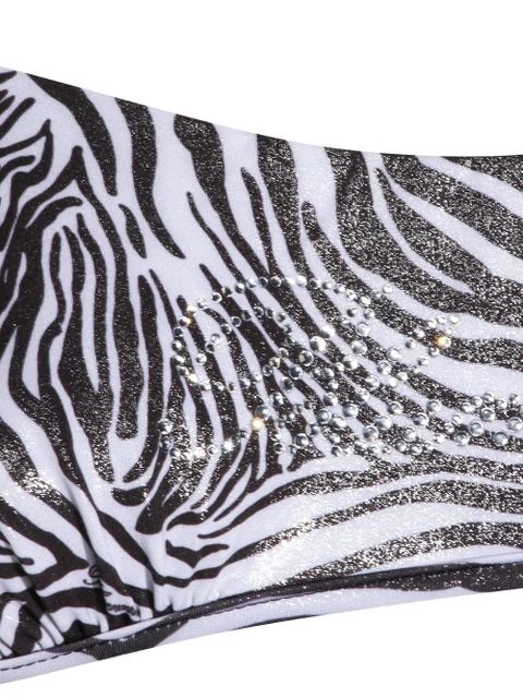 Blumarine zebra-print bikini top - White