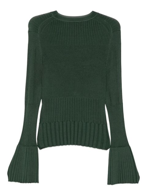 ZIMMERMANN ribbed bell-sleeve sweater - Green