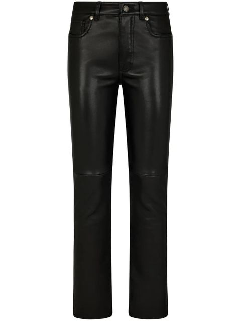 TOM FORD low-rise tapered leather trousers - Black - zdjęcie produktu nr 1