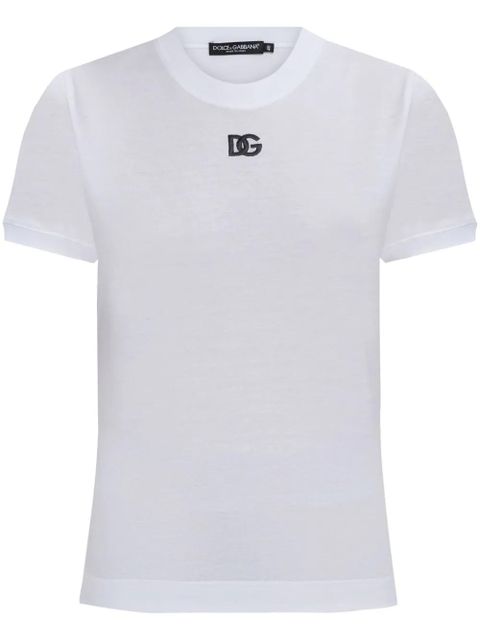 Dolce & Gabbana embroidered-logo T-shirt - White - zdjęcie produktu nr 1