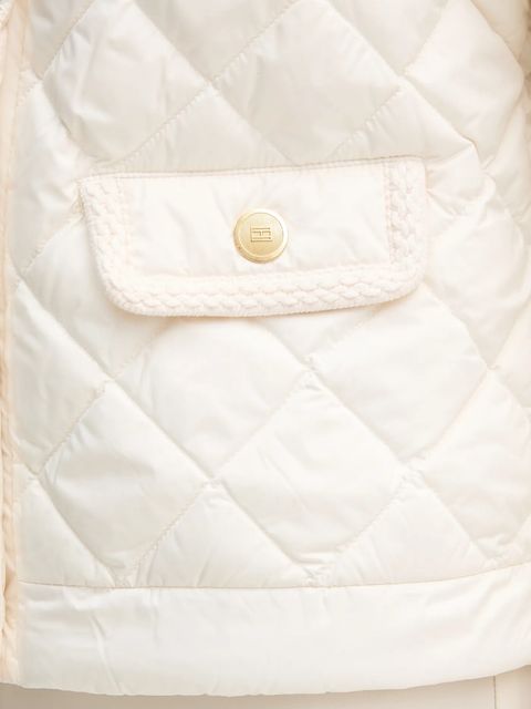 Tommy Hilfiger kurtka puchowa kolor beżowy przejściowa WW0WW47449 - zdjęcie produktu nr 2