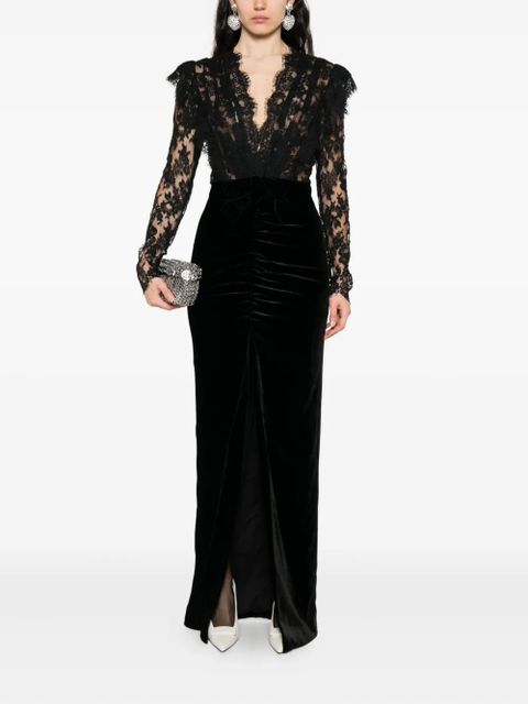 Alessandra Rich lace-embellished dress - Black