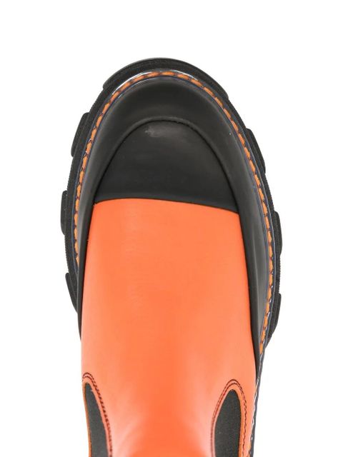 GANNI panelled ankle boots - Orange