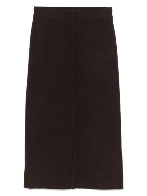 Victoria Beckham button-detail midi skirt - Brown - zdjęcie produktu nr 1