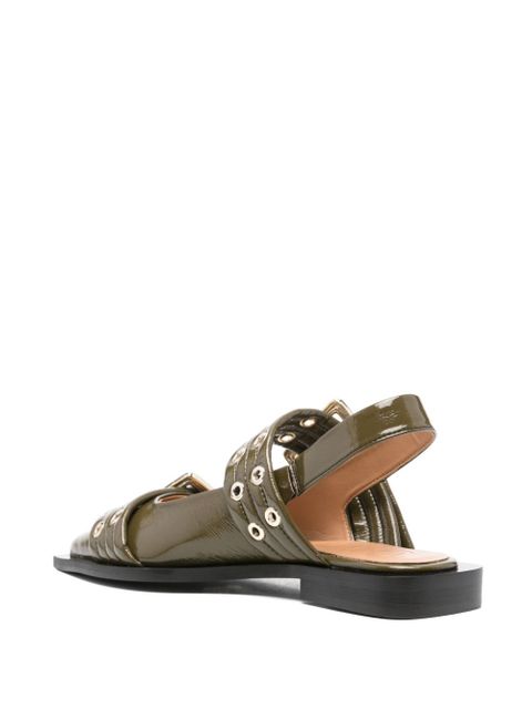 GANNI buckle-fastening ballerinas - Green - zdjęcie produktu nr 2