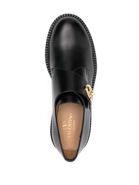 Valentino Garavani VLogo Signature leather monk shoes - Black