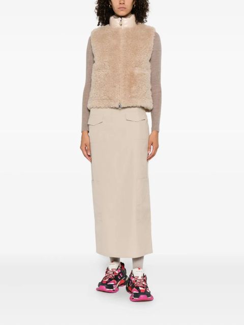 Moncler quilted shearling vest - Neutrals - zdjęcie produktu nr 2
