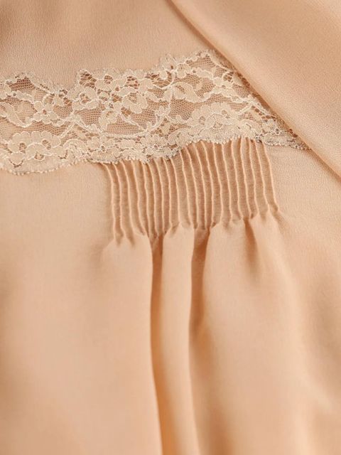 Saint Laurent Lavallière lace-detail blouse - Neutrals
