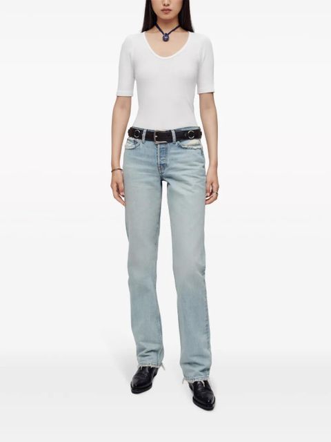 RE/DONE scoop-neck cotton T-shirt - White - zdjęcie produktu nr 2