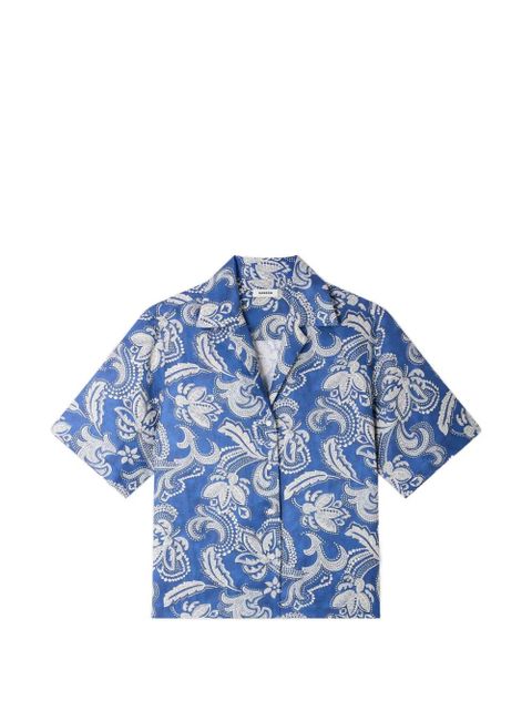 SANDRO floral printed short-sleeve shirt - Blue - zdjęcie produktu nr 1