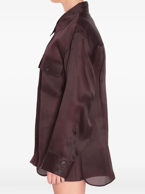 KHAITE Matteo flap-pocket button-front shirt - Brown