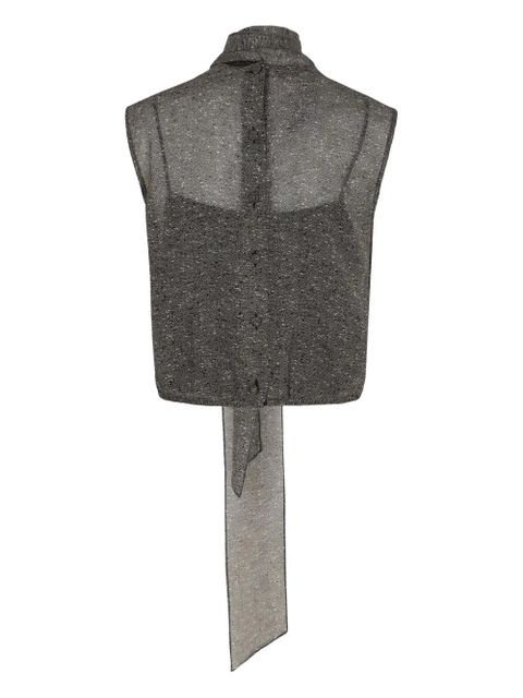 Gucci bow buttoned top - Grey - zdjęcie produktu nr 2