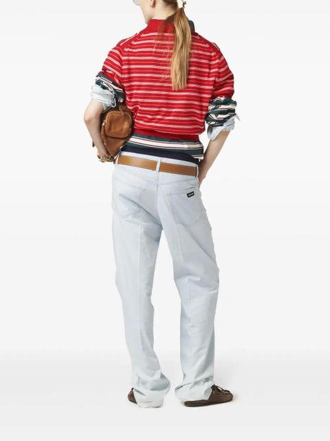 Miu Miu intarsia-knit logo polo shirt - Red