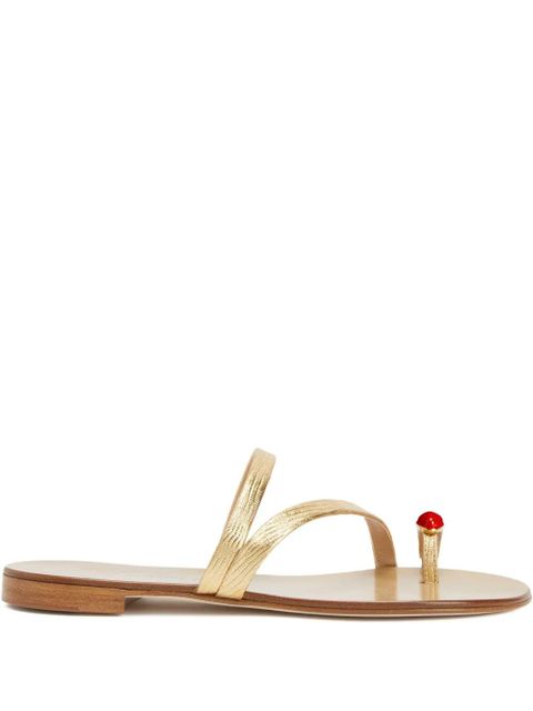 Giuseppe Zanotti Febe leather toe-ring sandals - Gold - zdjęcie produktu nr 1