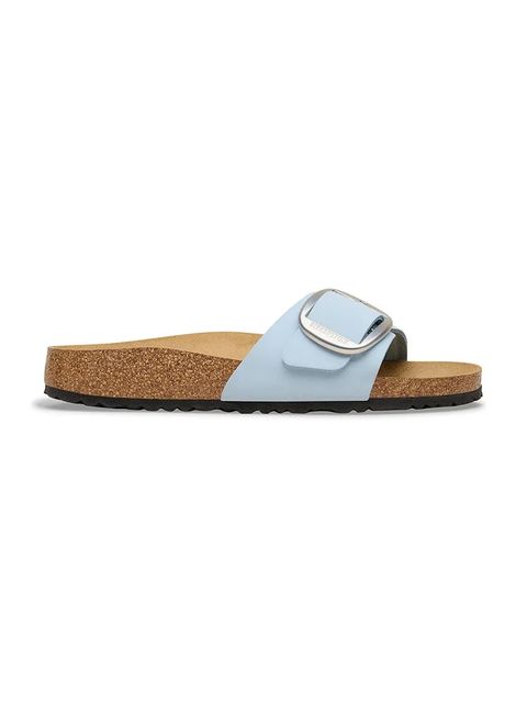 Birkenstock klapki na płaskim obcasie damskie skórzane Madrid Big Buckle - zdjęcie produktu nr 2
