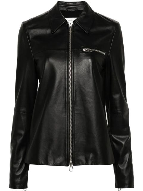 Sportmax zipped leather jacket - Black - zdjęcie produktu nr 1