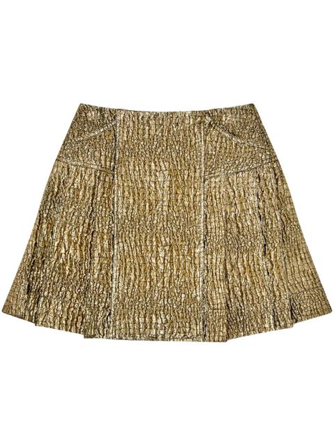 Simone Rocha tie-detail pleated mini kilt - Gold - zdjęcie produktu nr 1