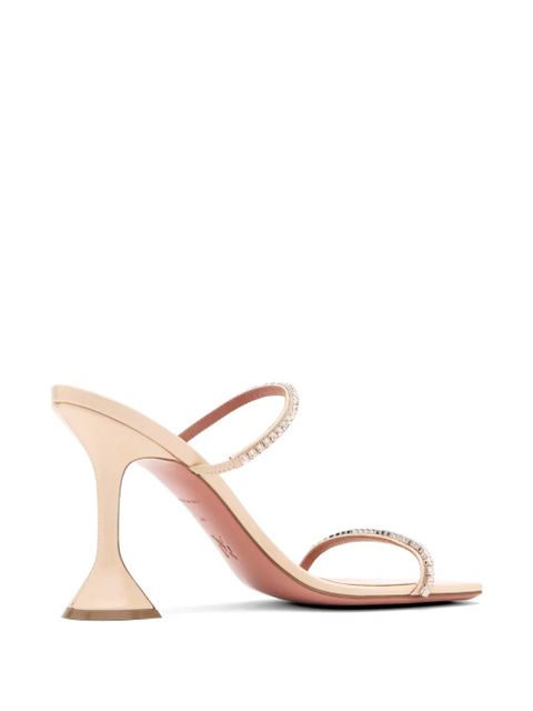Amina Muaddi 95mm Gilda heeled sandals - Neutrals
