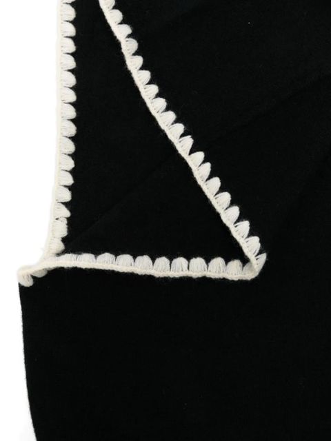 SANDRO crochet-trimmed wool balaclava - Black