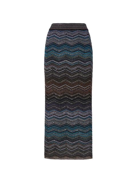 Missoni chevron-pattern maxi skirt - Brown - zdjęcie produktu nr 1