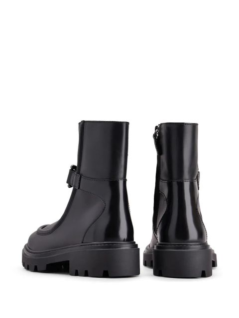 Tod's logo-engraved zipped leather boots - Black - zdjęcie produktu nr 2