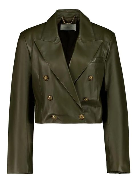 ZIMMERMANN double-breasted leather blazer - Green - zdjęcie produktu nr 1