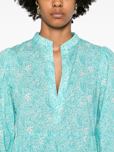 MC2 Saint Barth Nadja tiered maxi dress - Blue