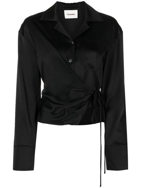 Nanushka Merano wrap shirt - Black - zdjęcie produktu nr 1