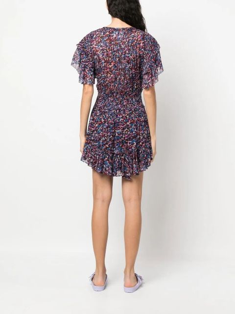 MARANT ÉTOILE Florise floral-print mini dress - Blue