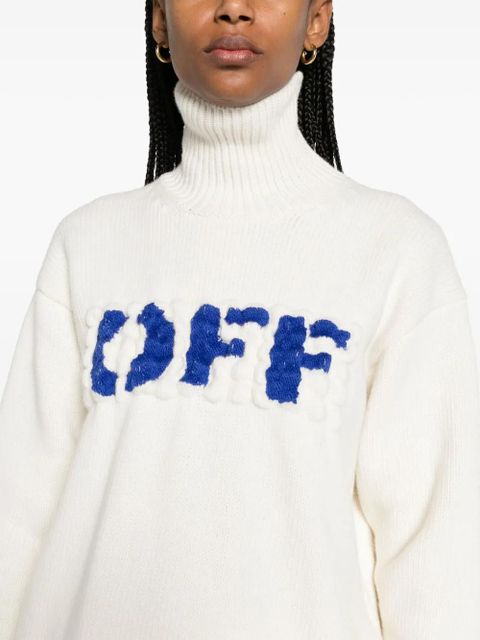 Off-White Boiled Logo-appliqué wool jumper