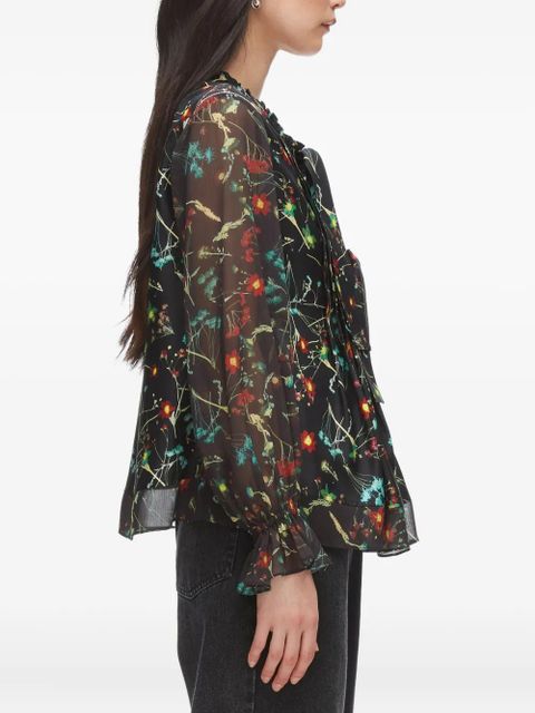 3.1 Phillip Lim floral-pattern long-sleeve blouse - Black