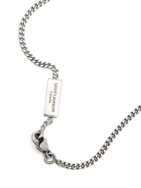 Saint Laurent logo-detail bracelet - Silver