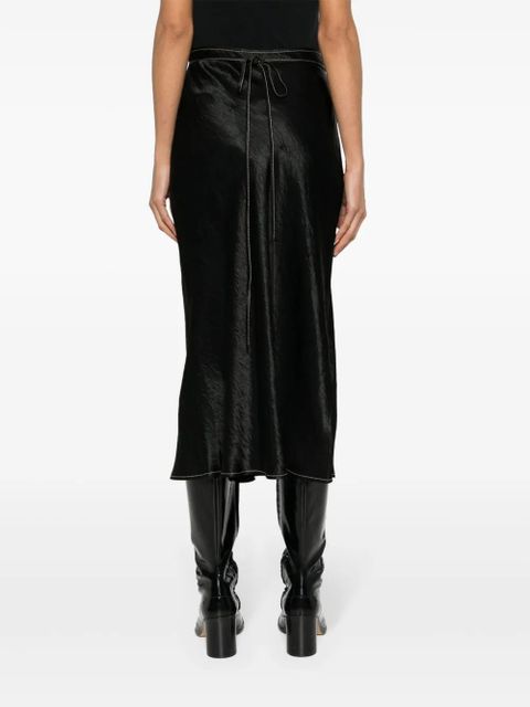 Acne Studios satin wrap midi skirt - Black